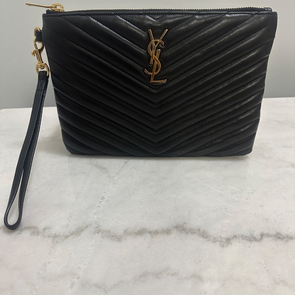YSL Monogram Small Pouch in Smooth Leather - Picture 2 of 4